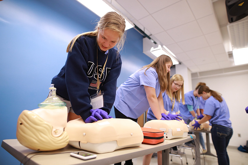 Students participating in CampMed